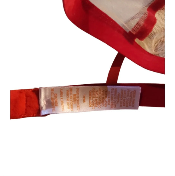 Savage x Fenty Mesh Red Velvet Bra size Small sexy brat - Picture 4 of 8